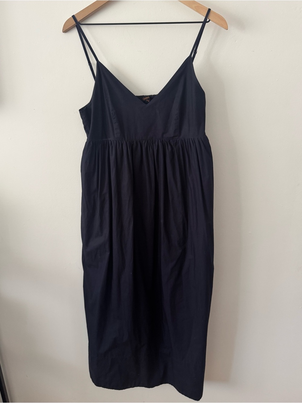 Quince Navy Blue Midi Slip Dress